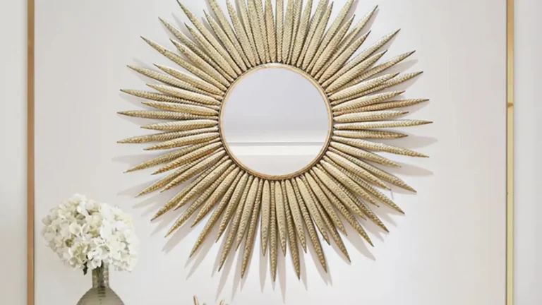 33.7 Luxury Creative Gold Sunburst Large Metal Wall Mirror Decor Art