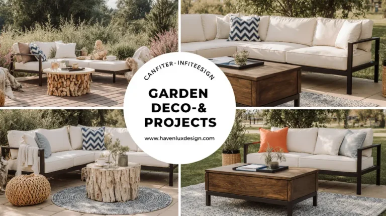 Garden decor & DIY project using recycled materials for a creative outdoor space