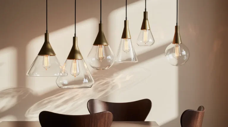 Handmade lighting inspiration with a hand-blown glass pendant in a cozy living room