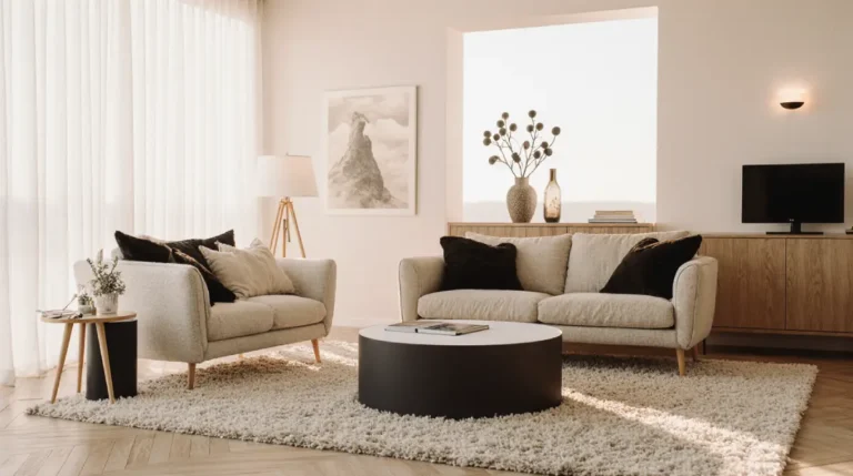 Modern interior design style explained through minimalist living room layout