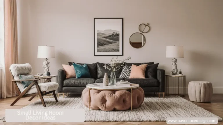 Small living room decor ideas with modern sofa and neutral color palette