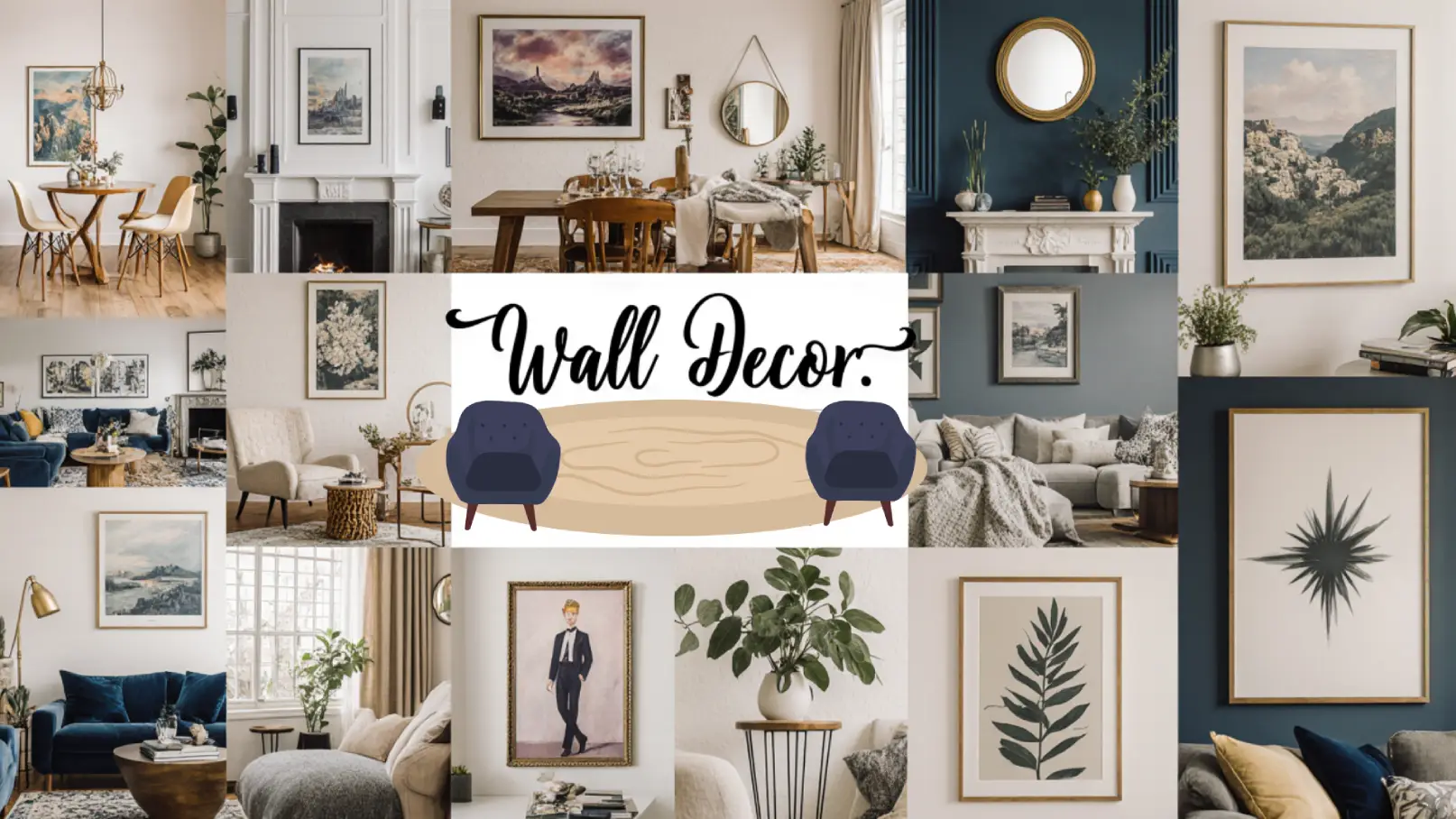 Wall decor ideas featuring minimalist frames and neutral tones
