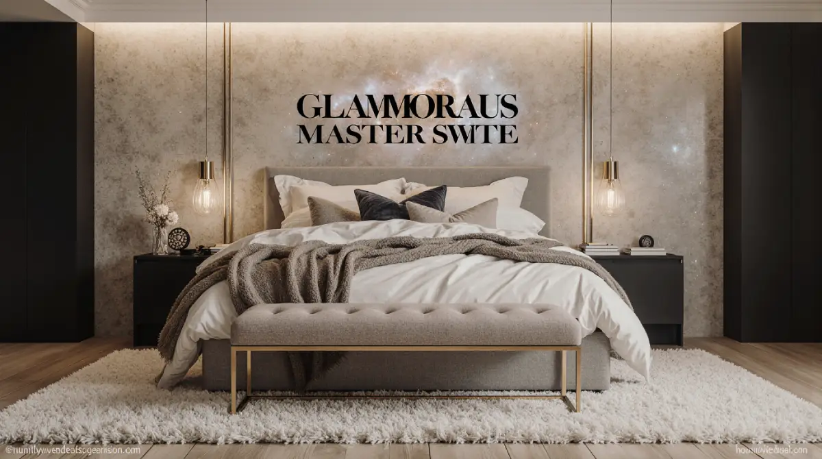 Luxury master suite ideas with elegant bedding and soft lighting