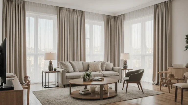 How to Choose the Right Curtains for Every Room - elegant modern living room with stylish curtains