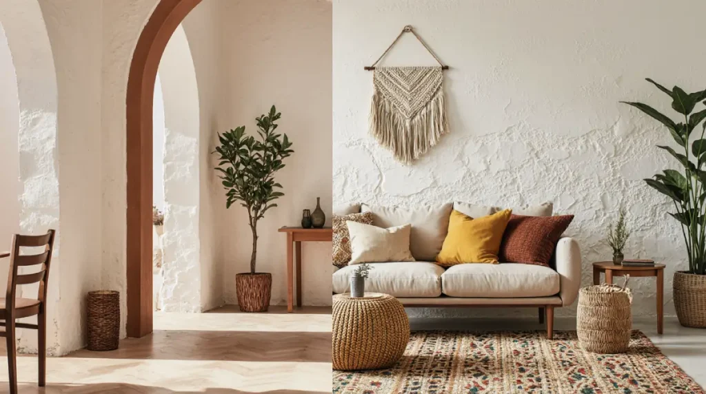 Mediterranean vs Boho living room design comparison