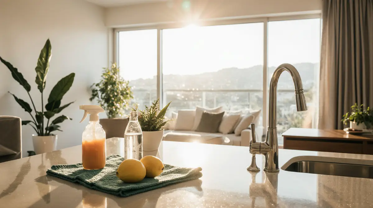 Natural cleaning hacks for house using baking soda and vinegar