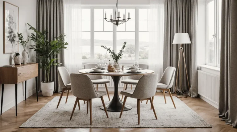 Small dining room styling tips with modern furniture