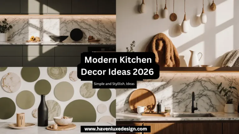 Modern kitchen decor ideas 2026 with sleek cabinets and LED lighting