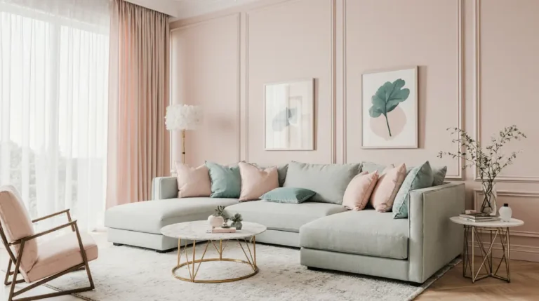 Soft pastel interior design ideas for a modern living room