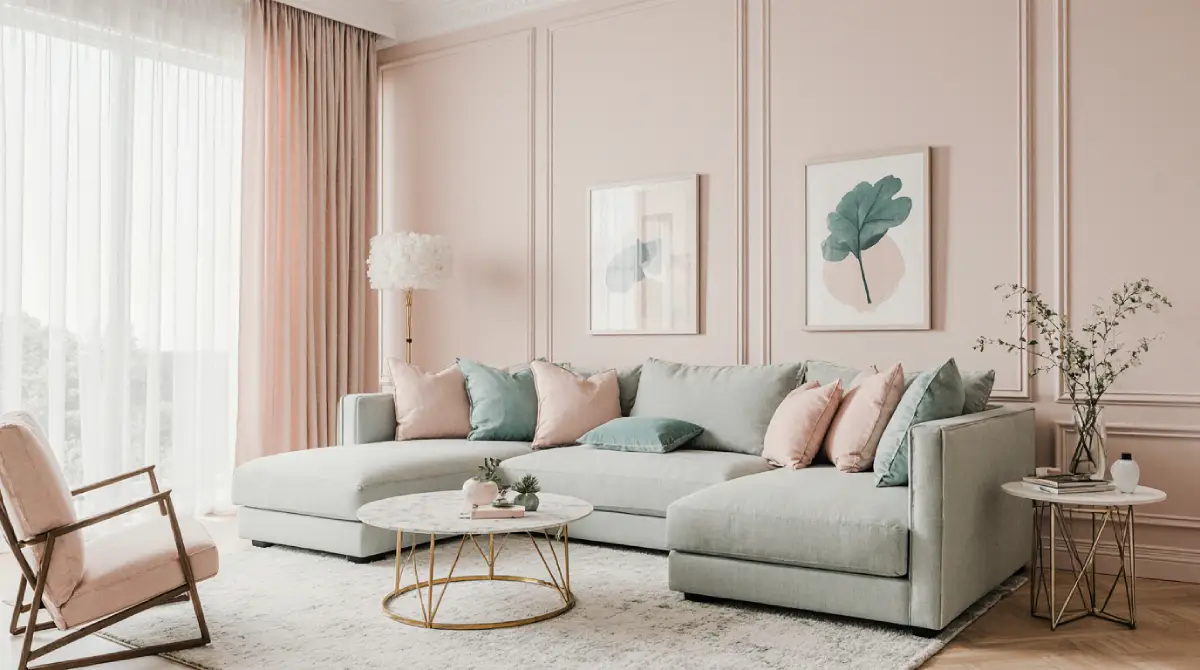 Soft pastel interior design ideas for a modern living room