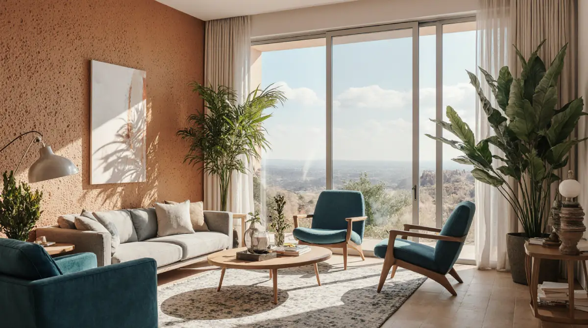 “Mediterranean interior design ideas for homes with terracotta floors and rustic wooden beams”