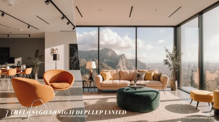 Open plan interior design ideas for modern living room and kitchen layout