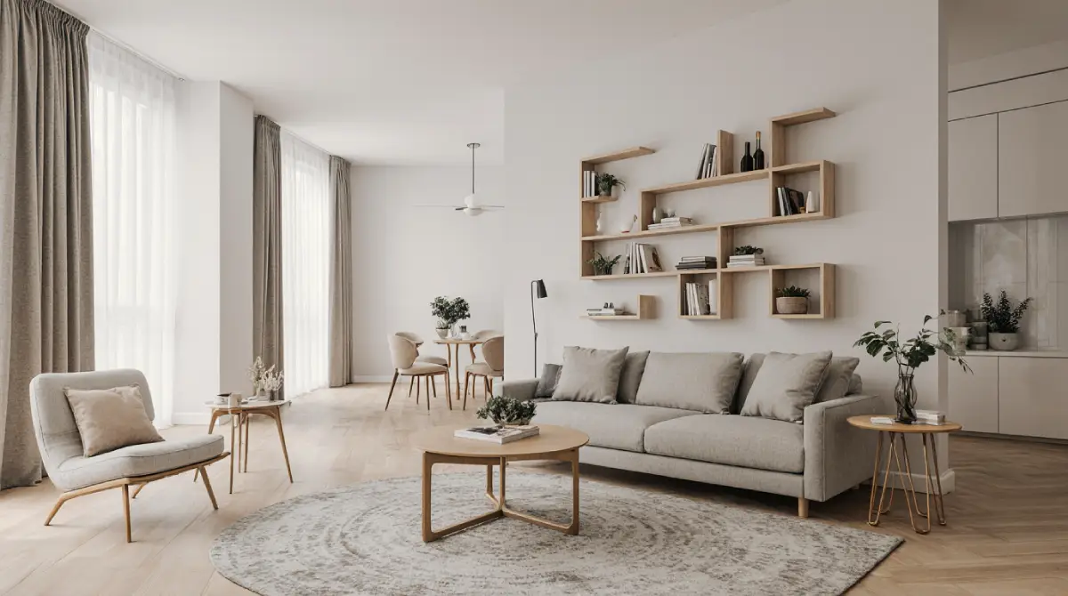 “Space saving furniture ideas for modern condos with foldable table and compact seating”