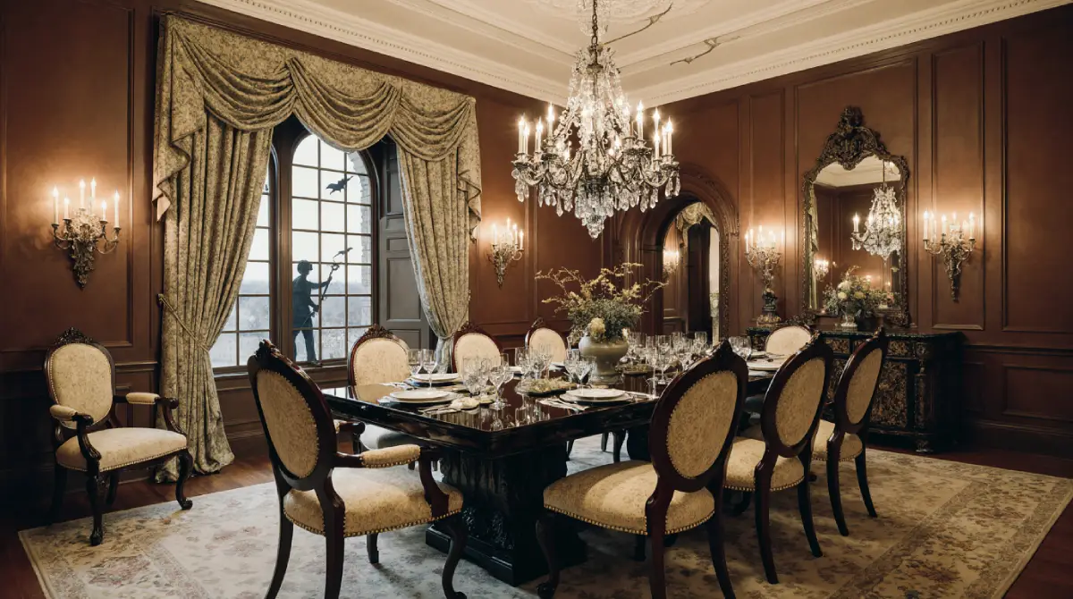 luxury dining room inspiration with chandelier
