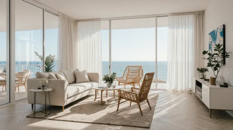 modern coastal living room ideas with neutral tones