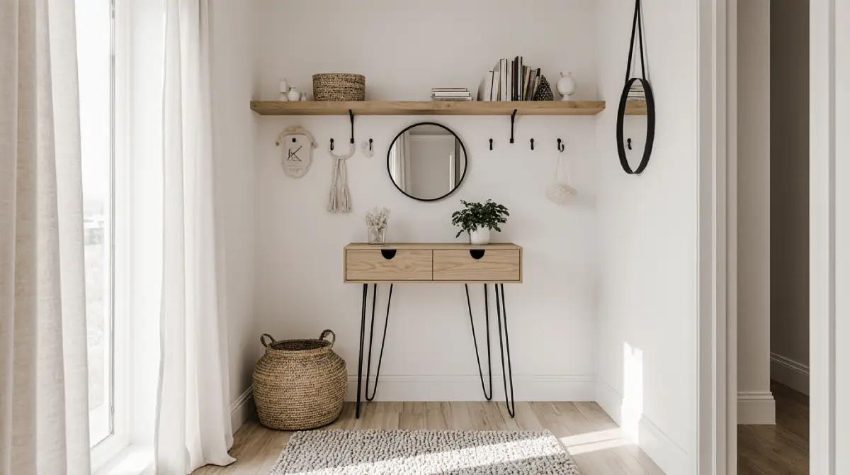 small apartment entryway ideas on a budget DIY setup