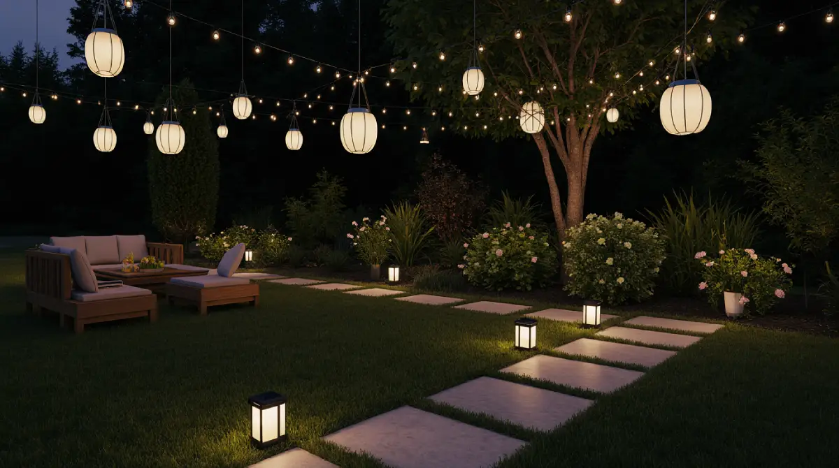 solar garden lights decorative ideas backyard pathway lighting
