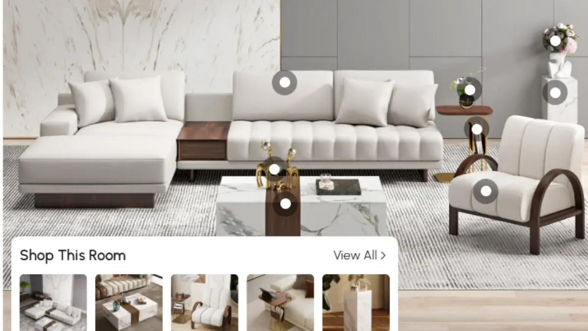 Leather modular sectional sofa in modern luxury living room