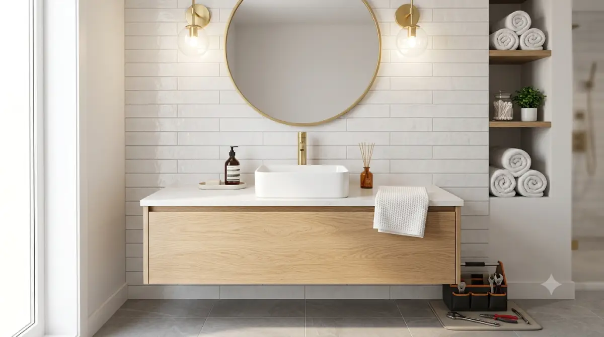 How to upgrade bathroom fixtures yourself with modern faucet, lighting, and hardware ideas