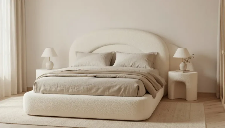 boucle headboard ideas for a cozy bedroom
