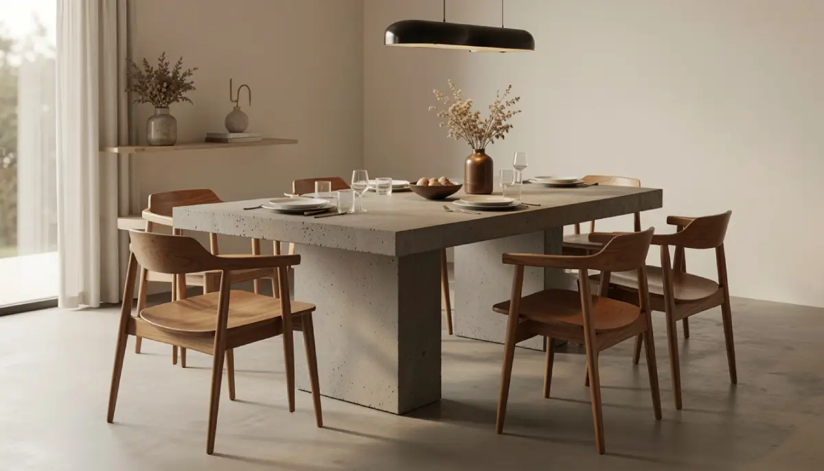 concrete dining table ideas for a modern dining room